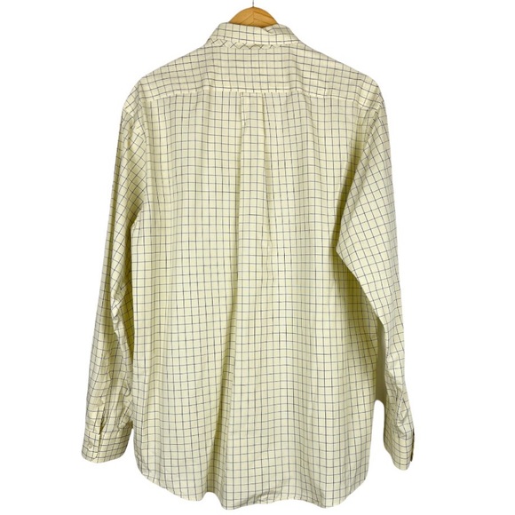 Club Room Charter Club Long Sleeved Button Down Windowpane Neck Size 16 1/2 - Picture 4 of 7